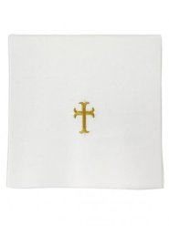 NEW 7" x 7" Chalice Pall - Linen - Gold Cross Design