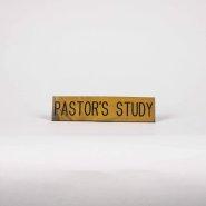 Sign Engraved Pastor's Study Adhesive Back Gold