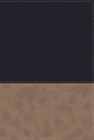 NIV Study Bible, Fully Revised Edition (Study Deeply. Believe Wholeheartedly.), Leathersoft, Navy/Tan, Red Letter, Thumb Indexed, Comfort Print
