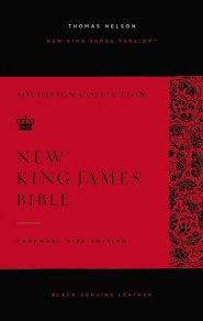 NKJV, Personal Size Reference Bible, Sovereign Collection, Genuine Leather, Black, Red Letter, Comfort Print