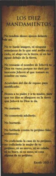Span-Bookmark-Ten Commandments (Pack Of 25)