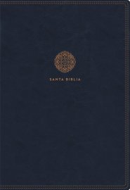 RVR60, Santa Biblia, Letra Supergigante, Leathersoft, Azul, con Índice y Cierre, Comfort Print