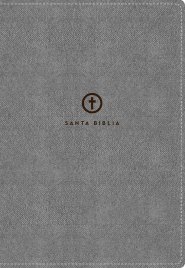 RVR60, Santa Biblia, Serie 50, Letra grande, Tamaño manual, Tapa dura/tela, Gris, Comfort Print
