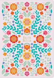 RVR 1960 Biblia letra supergigante, floreada símil piel con índice (Edición 2023)