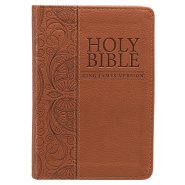 KJV Bible Mini Pocket Faux Leather, Toffee Brown