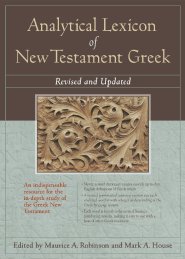 Analytical Lexicon To The Greek New Testament