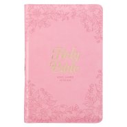 KJV Holy Bible, Standard Size Faux Leather Red Letter Edition - Thumb Index & Ribbon Marker, King James Version, Pink Floral Zipper Closure