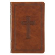 KJV Holy Bible, Standard Size Faux Leather Red Letter Edition - Thumb Index & Ribbon Marker, King James Version, Tan Cross