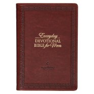 Devotional Bible NLT for Men Faux Leather, Saddle Tan