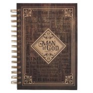 Journal Spiral-bound Brown Man of God 1 Tim. 6:11