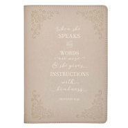 Journal Classic Taupe When She Speaks Prov. 31:26