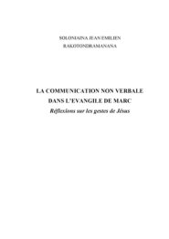 Communication Non Verbale Dans L'evangile De Marc