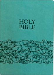 KJVER Holy Bible, Wave Design, Large Print, Coastal Blue