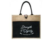 Strength & Dignity Jute Tote Bag