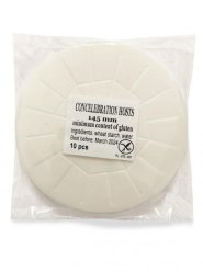 Pack of 10 Gluten Free Concelebration Hosts 5 3/4"  - 24 Sections - White