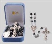 Two Toned Black Glass Rosary