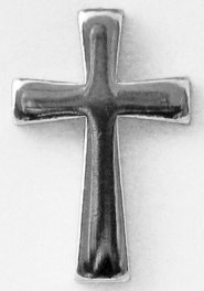 Lapel Pin - Cross Polished / Silve - 0.9cm x 1.5cm - Pack of 4