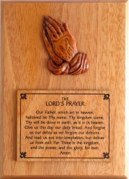 Plaque - Praying Hands - The Lord's Prayer 6in x 4.5in