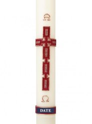 36" x 2" Paschal Candle with 2026 Celtic Cross Wax Relief - Single