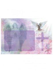 Baptismal Certificates, Cross & Dove Design With Envelopes, Pack of 25