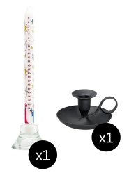 29.5cm Advent Candle: Wise Men & Black Classic Candle Holder H 5 cm