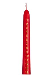 10" Red Advent Candle with Transfer - Box of 12