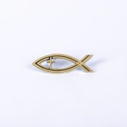 Gold Fish Cross Car Emblem - Pack of 6