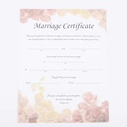 Certificate Of Marriage Roses Pack of 6