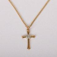 18" Gold Over Sterling Silver Cross Necklace