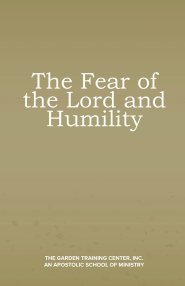 The Fear of the Lord and Humility