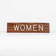 Sign Engraved Women Adhesive Back Walnut