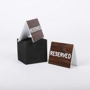 Sign Engraved Table Top Reserved Walnut 3x4