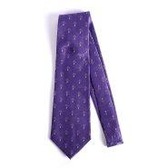 Silver Cross Purple Polyester Tie