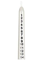 10" White Advent Candle With Transfer - Box of 12