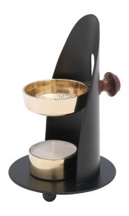 Black Adjustable Incense Burner H 12cm