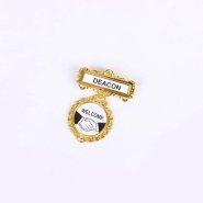 Badge Fancy Round Deacon Shaking Hands Pin