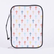 Colourful Crosses Canvas Bible Cover - Medium