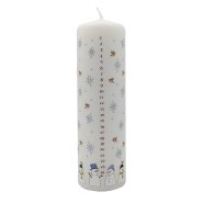 20cm Snowmen Pillar Advent Candle - Single