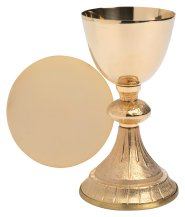 Golden Plated Chalice with Paten H 18.5 cm