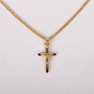 18" Gold over Sterling Crucifix Necklace
