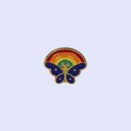 Butterfly With Rainbow Lapel Pin - Pack of 3