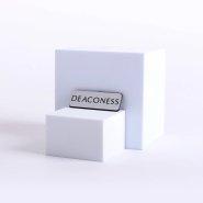 Badge Engraved Contemporary Deaconess Silver Magnet