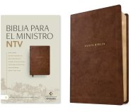 Biblia para el ministro NTV, letra grande con Filament (SentiPiel, Café, Letra Roja)