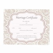 Certificate Of Marriage Vintage Pack of 6