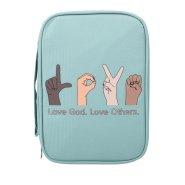 Love God, Love Others Canvas Bible Cover - Medium