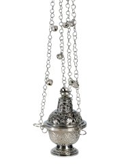 Nickel Plated Thurible with Bells H 16 cm