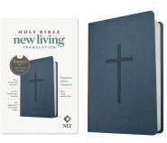 NLT Premium Value Compact Bible, Filament Enabled (LeatherLike, Navy Cross)