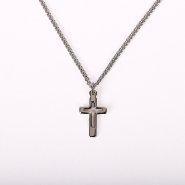 16-18" Sterling Silver Cross Cut Out Necklace