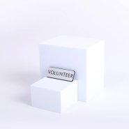 Badge Engraved Contemporary Volunteer Silver Magnet