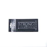 Silver Strong & Courageous Car Emblem - Pack of 6